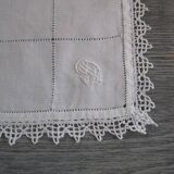 14 antique embroidered, monogrammed tea towels