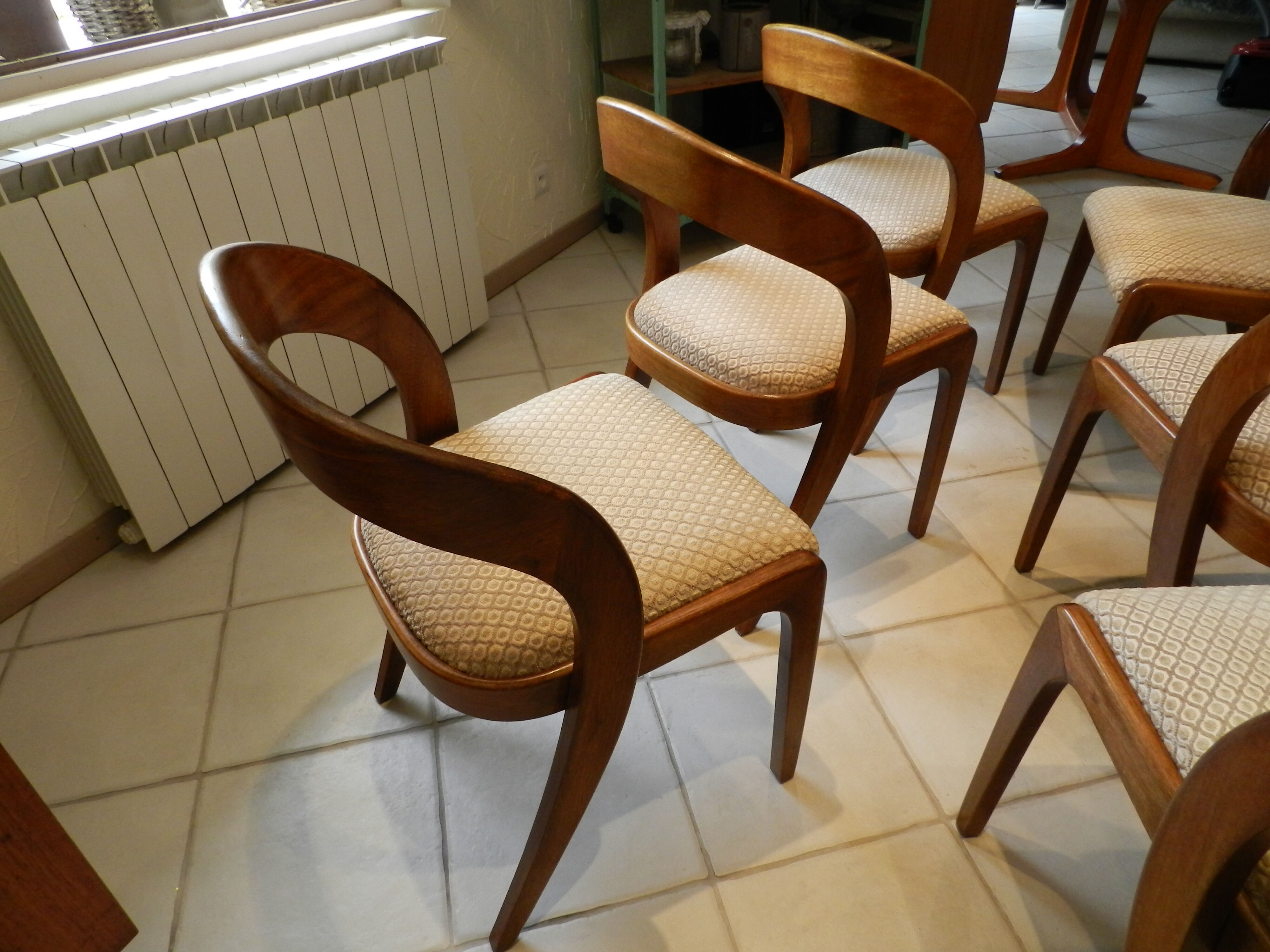 Chaises scandinave gondole années 70