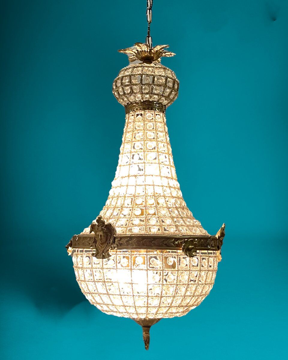 Crystal brass chandelier