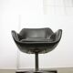 Chaise de bureau italienne vintage en cuir marron chocolat