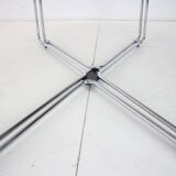 Midcentury Chrome and Glass Dining Table, Italy, 1970s