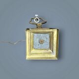 Antique lamp base in patinated brass – fluted column – H 60 cm