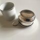 Set of 4 coffee cups silver metal coves Italian design, 70s