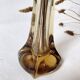 Amber glass soliflore vase, four-lobed base, 1960s-1970s.