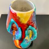 Vase céramique multicolore