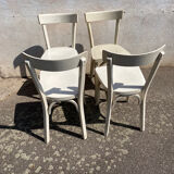 Set of 4 white bistro chairs