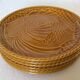 Lot de 6 assiettes poisson Gien céramique ocre ambré années 1960