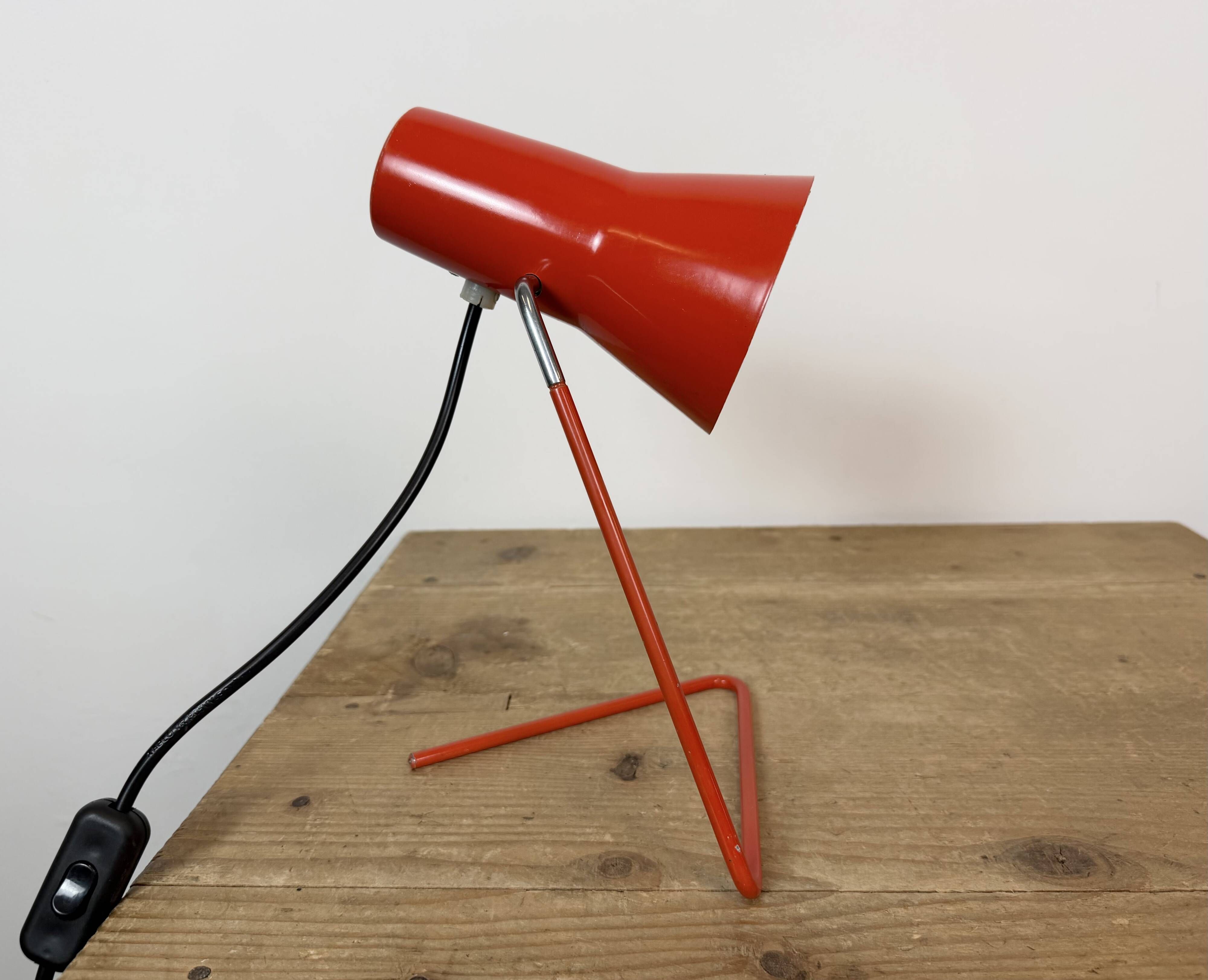 Vintage Red Table Lamp by Josef Hurka for Drupol, 1960s