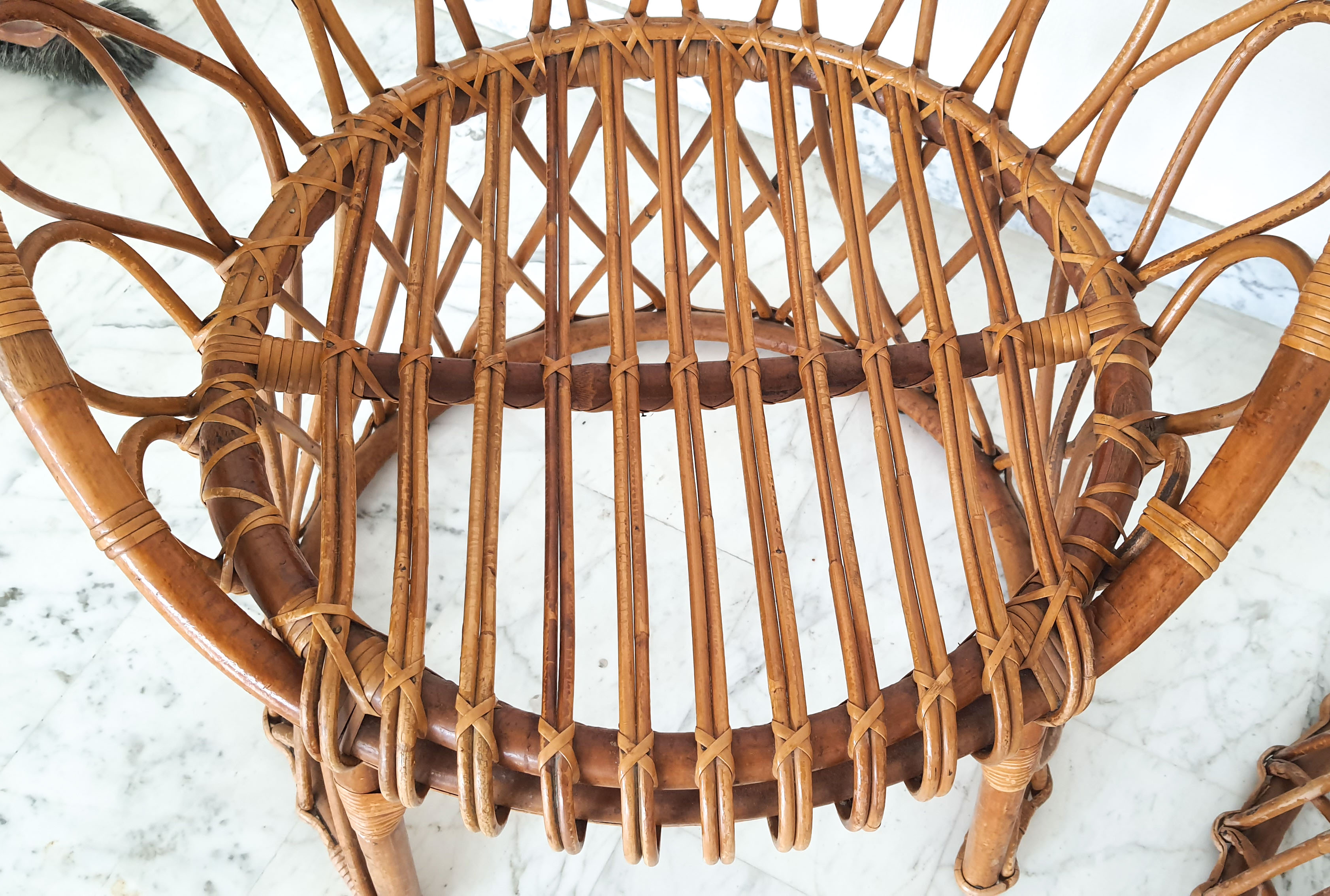 Pair rattan heaters 1960/1970