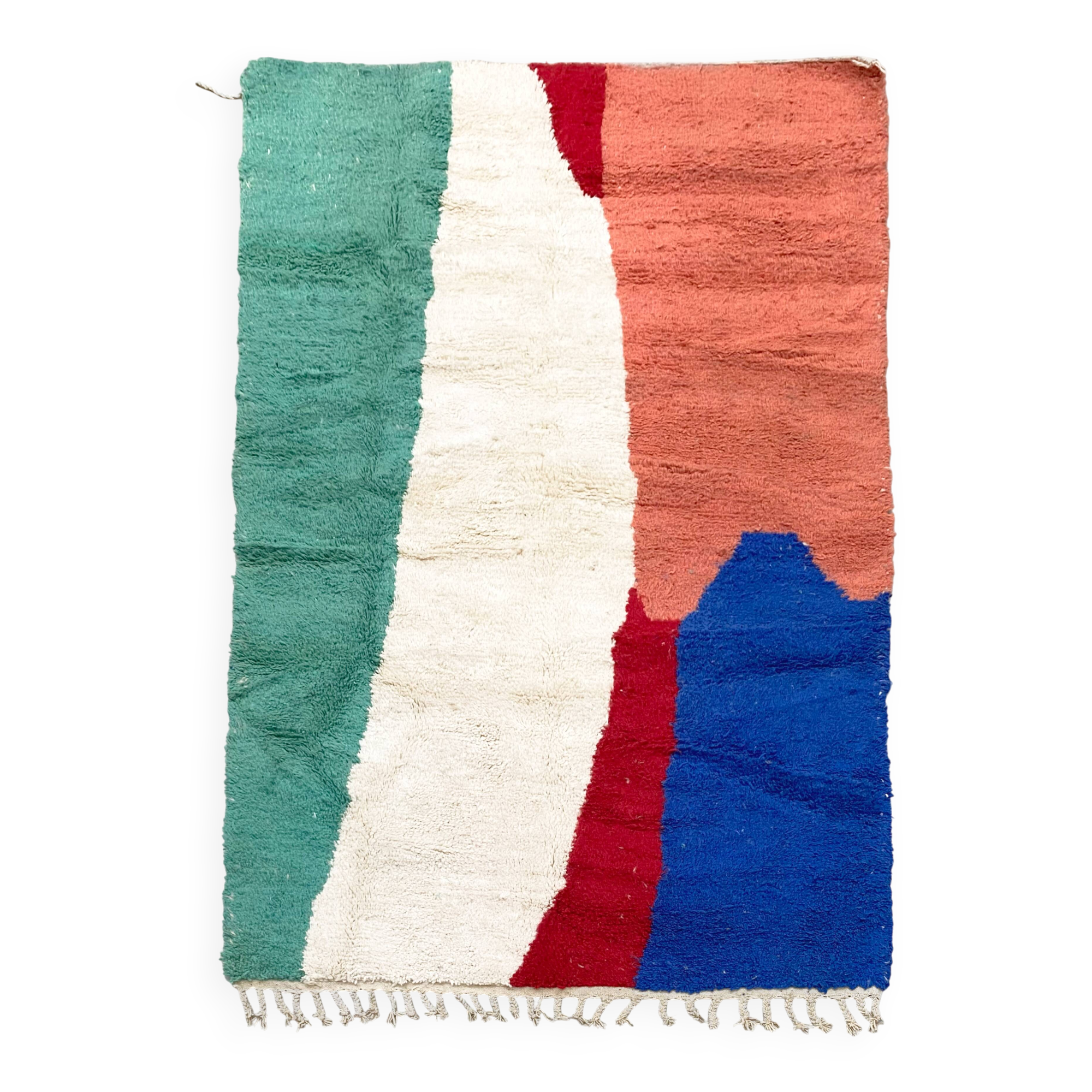 Moroccan Berber Beni Ouarain rug with colorful patterns, 2.57 x 1.56 m