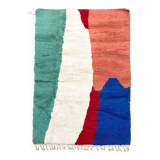 Moroccan Berber Beni Ouarain rug with colorful patterns, 2.57 x 1.56 m