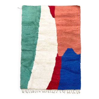 Moroccan Berber Beni Ouarain rug with colorful patterns, 2.57 x 1.56 m