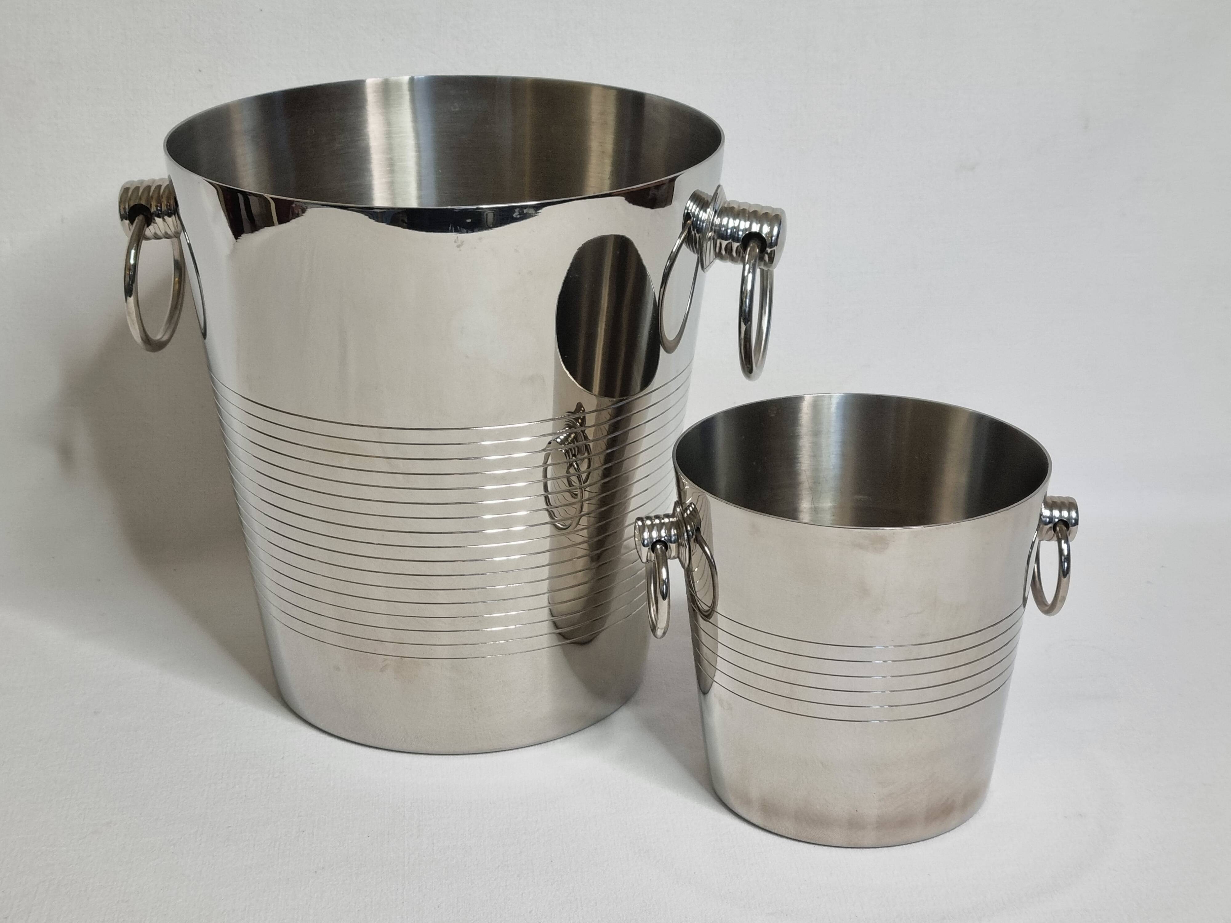 Letang Rémy stainless steel champagne cooler and ice bucket from the 80s