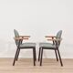 Pair of green armchairs, modernist design, 1970s