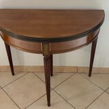 Table console demi lune en acajou