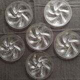 Set of 6 Arcoroc vintage oyster plates excellent condition