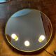 Round illuminated wall mirror Gedy Space Age yellow – Italy, 1970s