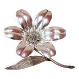 Spanish flower ashtray from the 60s/70s in silver metal
