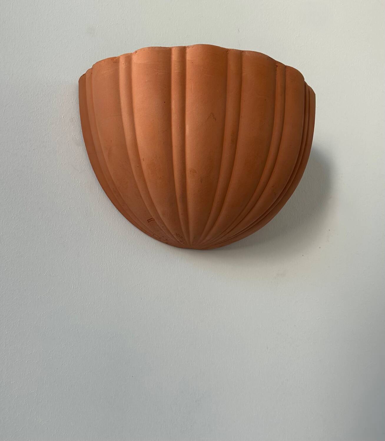 Vintage terracotta shell wall light, France 1960s