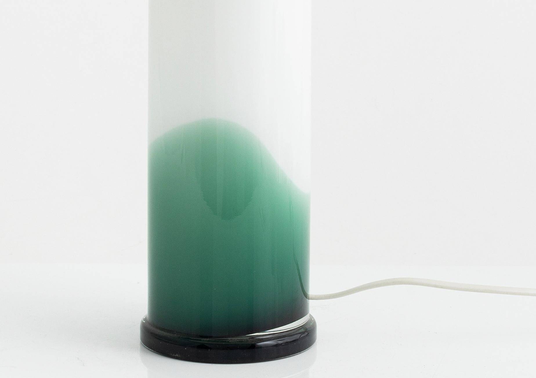 a pair of glass table lamps by Luxus, Vittsjö Sweden 1970 Marked