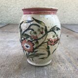 Vase grès Alsace Graessel beige décor ciselé made in France vintage