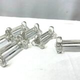 6 vintage glass knife holder year 60