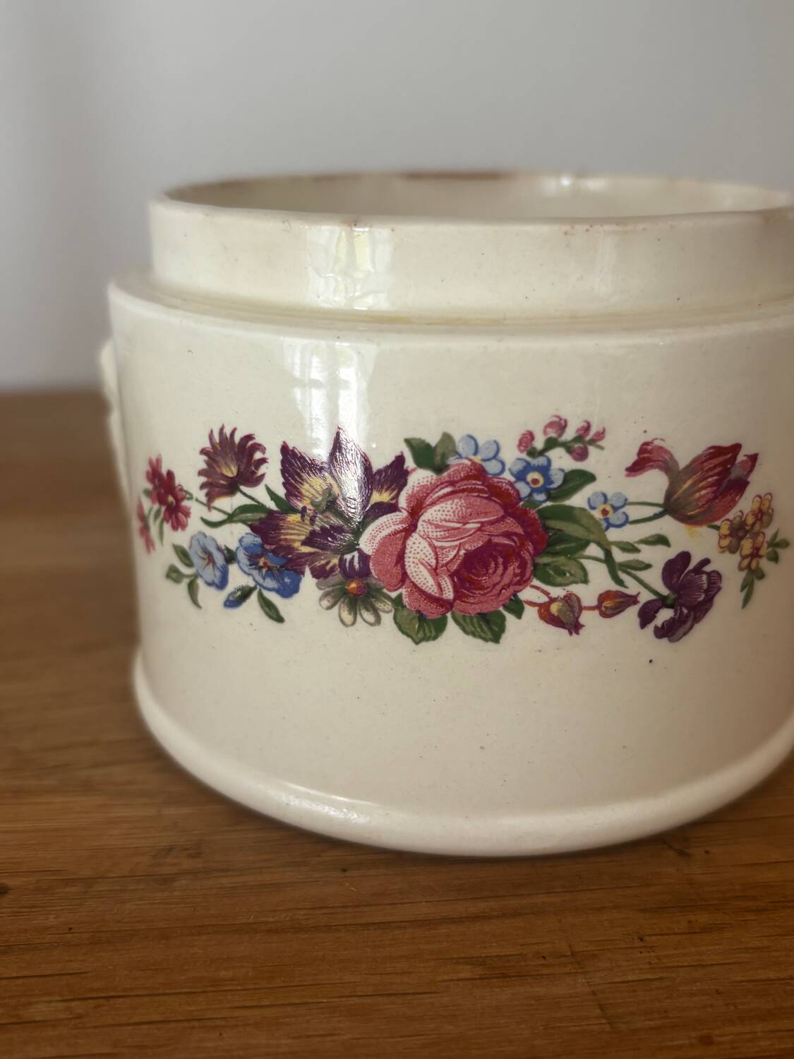 Vintage small candy jar floral pattern Sarreguemines