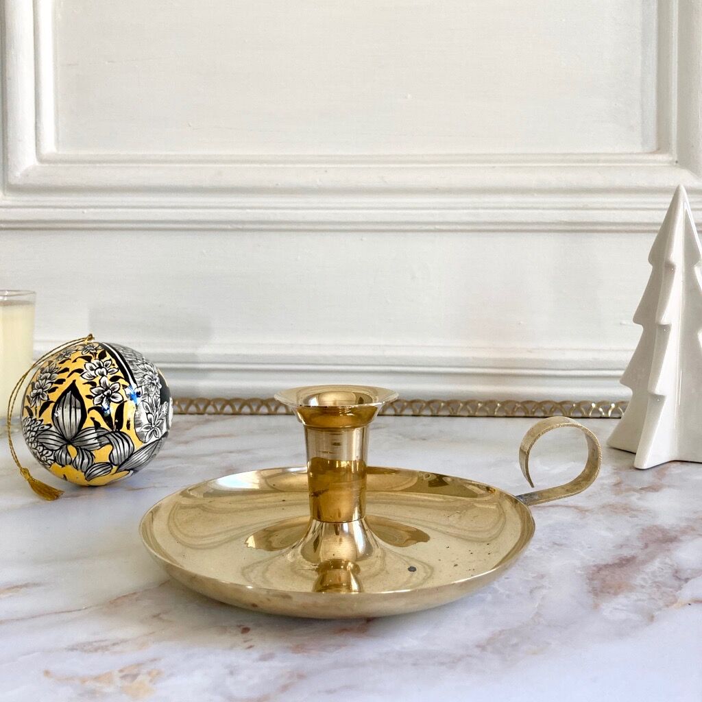 Hand candle holder or brass cellar rat