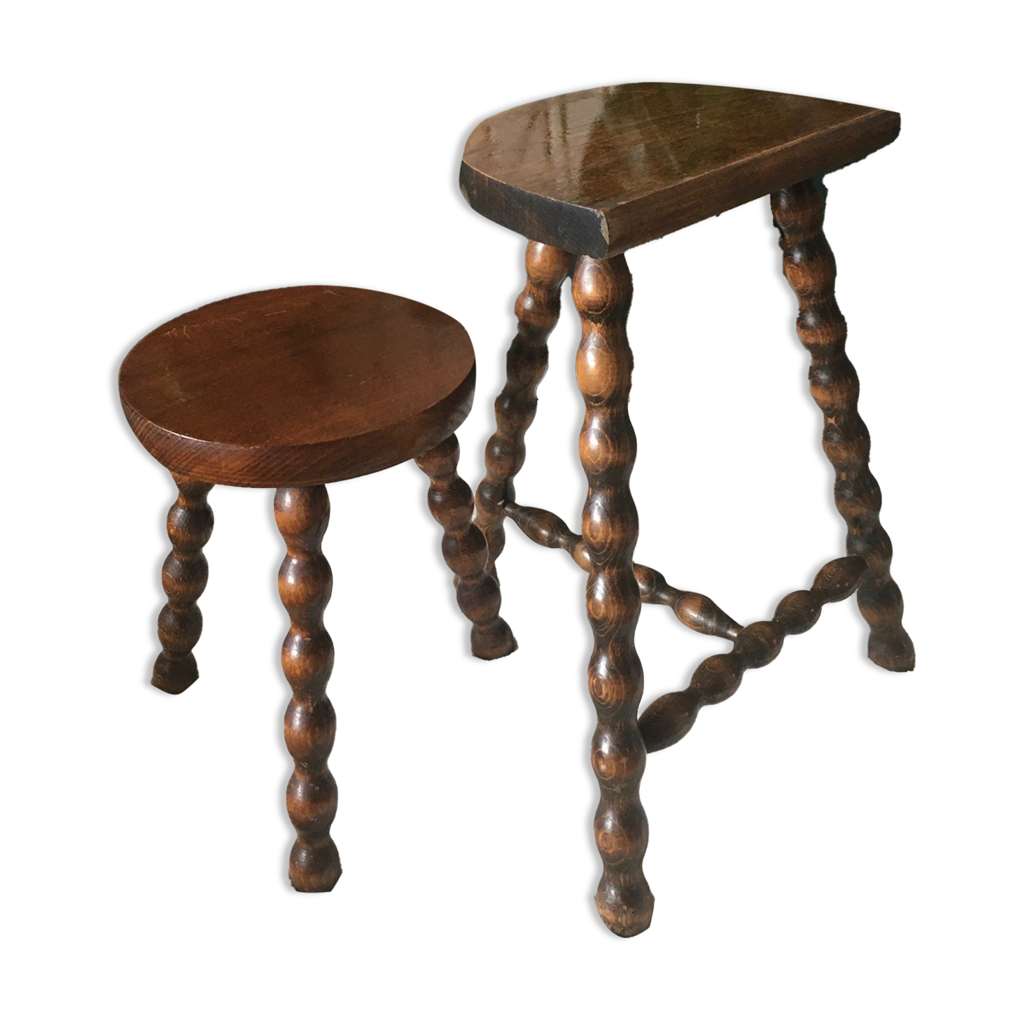 Duo of tripod stools