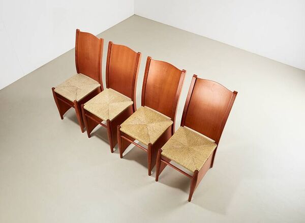 Philippe Starck Ensemble de 4 chaises de salle à manger Bob Dubois pour Driade Aleph Italie 1987