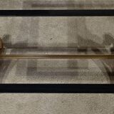 Table basse en laiton et travertin, époque Art Déco, 1930