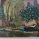 Oil on wood panel CHATEAU DE CLISSON 44 by PIERRE BERTRAND, frame 1940