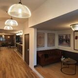 Holophane half-ball pendant light
