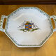 Old style moustiers plate white ceramic polychrome decor vintage