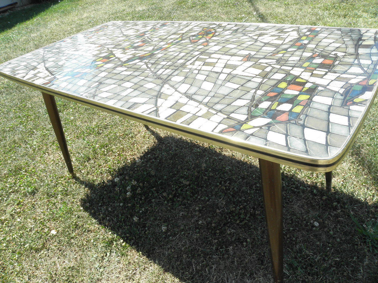 Scandinavian formica coffee table mosaic vintage design
