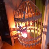 Vintage rattan pendant light from the 1950s and 60s