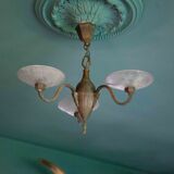 3-burner saucer chandelier of the Muller brothers Lunéville