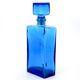 Blue rectangular glass carafe, 1960s