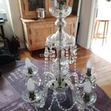 Lustre vintage en cristal, italie, 1940s
