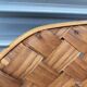 Set consisting of a table and three chairs made of chestnut slats from the 1950s/60s.