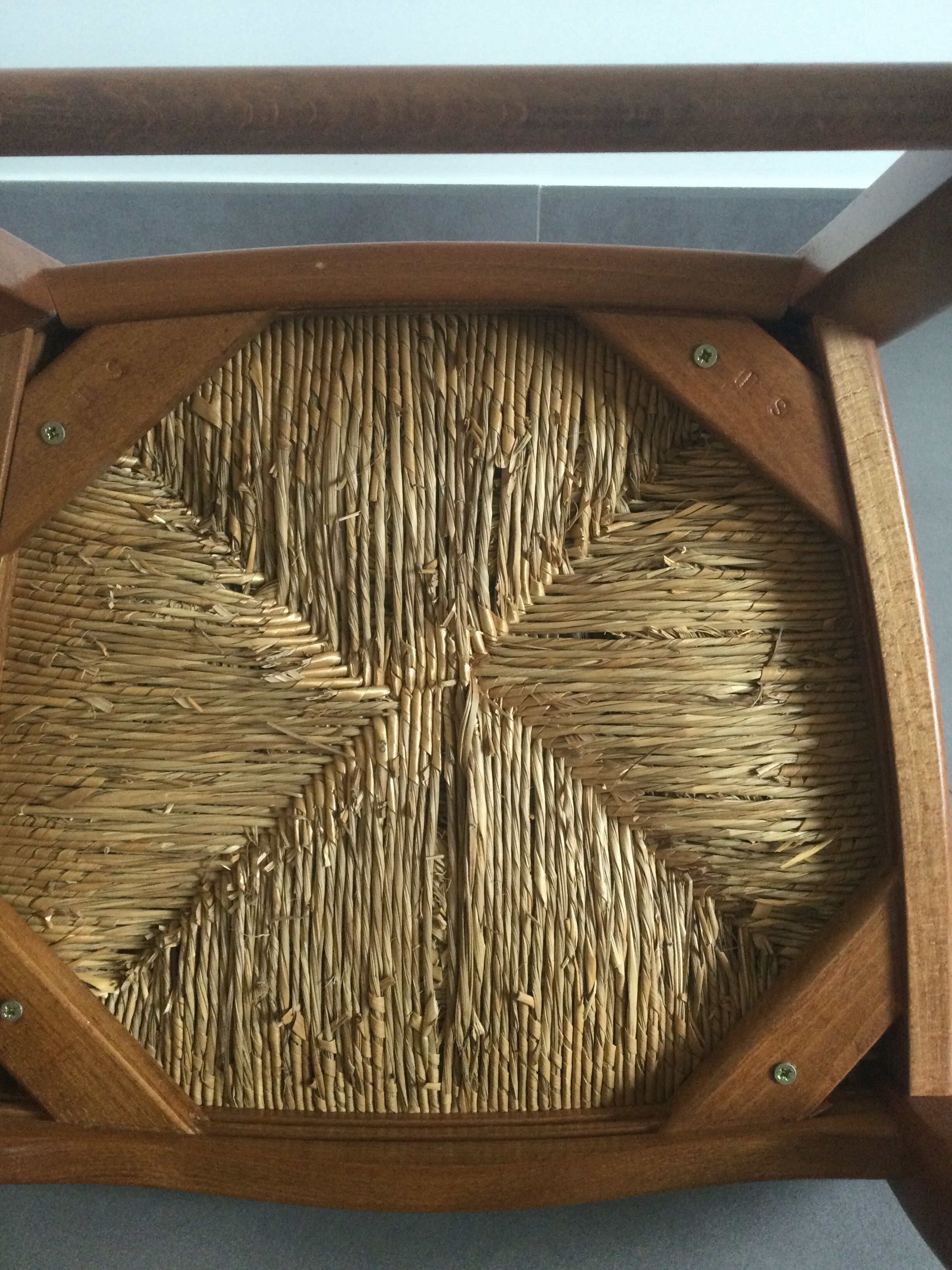 Series of 4 cherry wood chairs