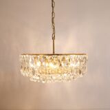 Bakalowits Vienna Grand Chandelier in Gilded Brass and Crystal Glass, Austria, 1970s