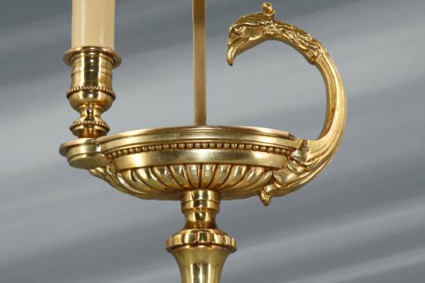 Directoire Style Gilt Solid Bronze Bouillotte Lamp "Lucien Gau"