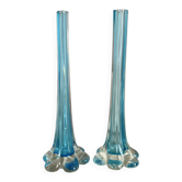 Pair of blown glass soliflore vases, 1960s