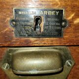Old double curtained oak filing cabinet