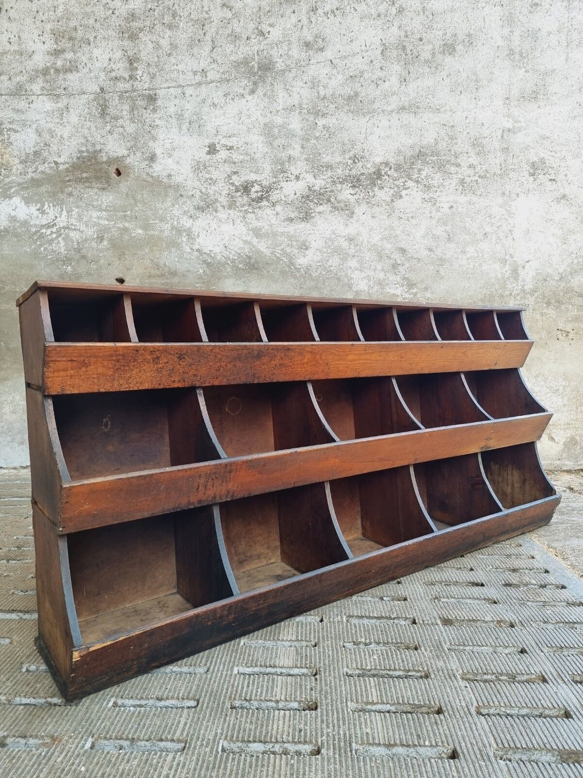 Antique grocery cabinet shop cabinet pine compartment unit 230 cm