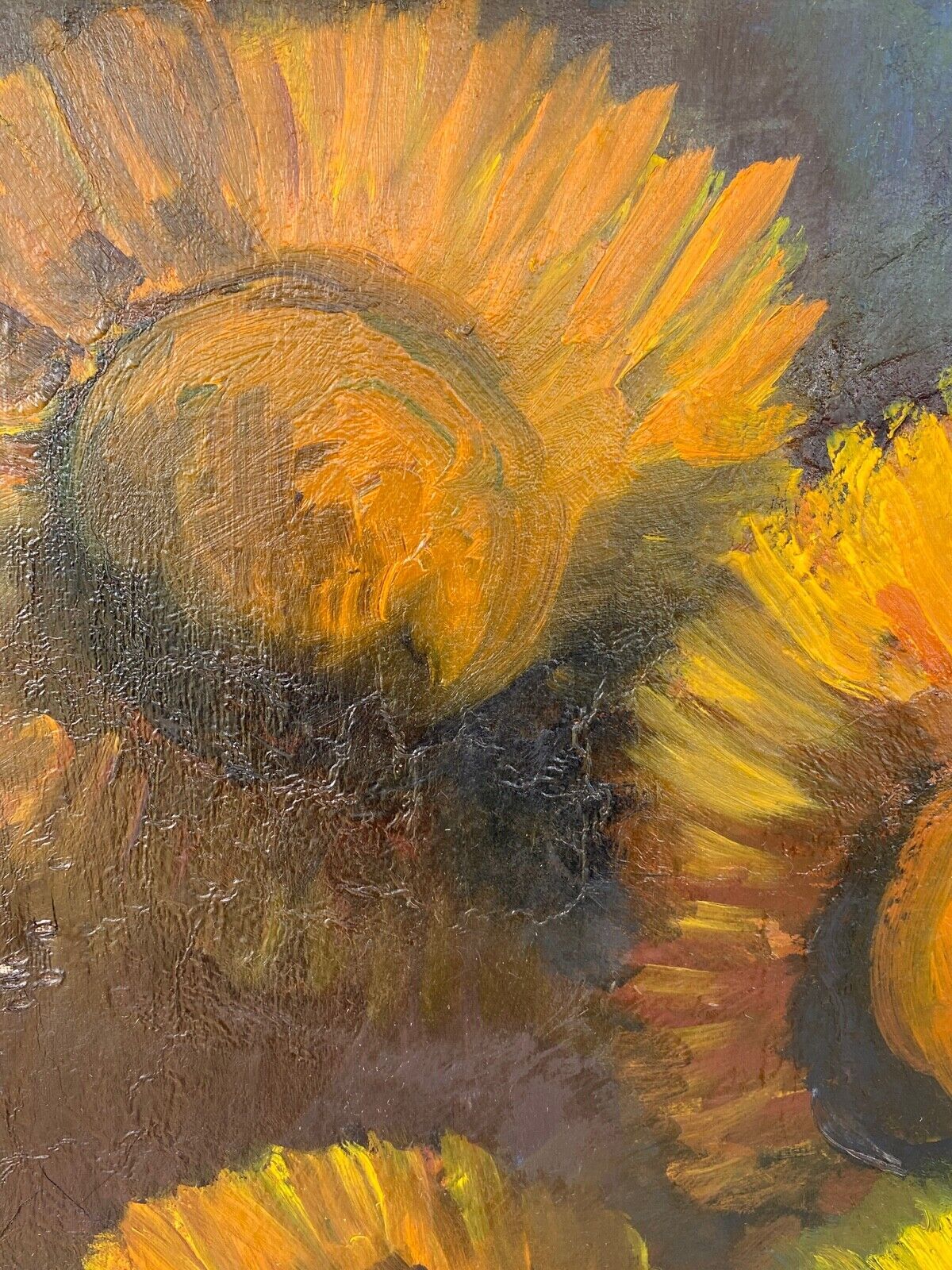 Oil on canvas by o tremoureux tournesols XXeme still life