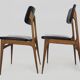 Pair of Scandinavian chairs in beech wood and skai from the 50s