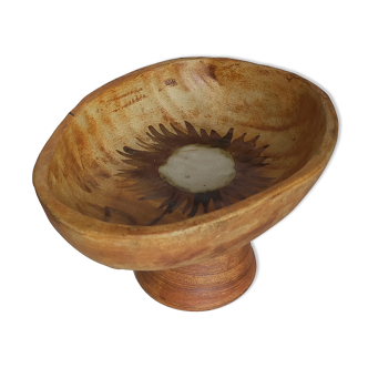 Ceramic free-form standing cup signed by La Poterie du Colombier
