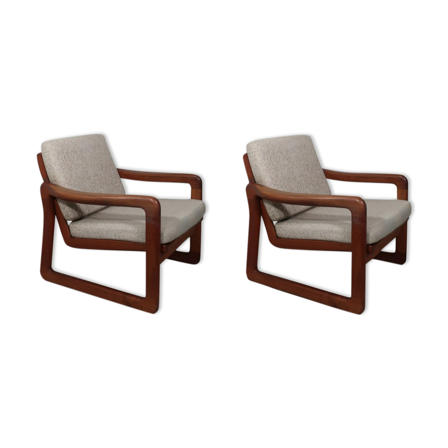 Pair of Danish armchairs from the 60s in solid teak